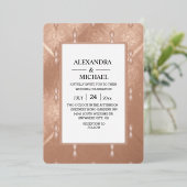 Moderne Elégant Art Déco Mariage Foil Invitation (Debout devant)