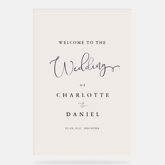 Moderne, Élégant, Beige-Blanc-Transparent, Script, (Recto)