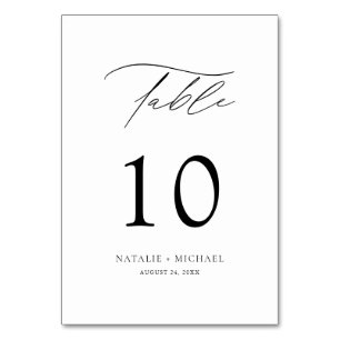 Moderne elegant Black en White Table Ten Wedding Kaart