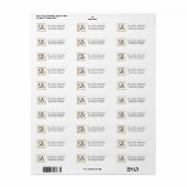 Moderne Elegant Black Gold Lijst Monogram Initiale Etiket (Full Sheet)