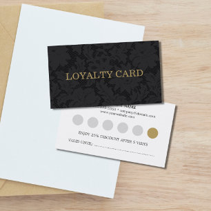 Moderne Elegant Black Lace Gold Loyalty Kaart