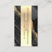 Moderne Elegant Black Marble Gold Sequins, schaar Visitekaartje (Achterkant)