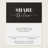 Moderne Elégant Black White Beauté Salon de référe (Devant & derrière)