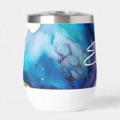 Moderne Elegant Blue Gold Marble Persoonlijke naam (Voorkant)