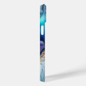 Moderne Elegant Blue Gold Marble Persoonlijke naam Case-Mate iPhone Case (Achterkant / Rechts)
