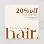 Moderne Elegant Boho Brown Beauté Carte de réducti (Devant)