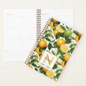 Moderne Élégant Botanique Oranges Monogramme Nom (Devant avec enveloppe)