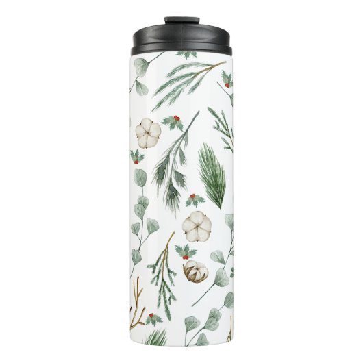 Moderne Elegant botanische eucalyptus Thermosbeker (Voorkant)