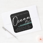 Moderne élégant bougie Étiquette Plain océan Noir (Enveloppe)