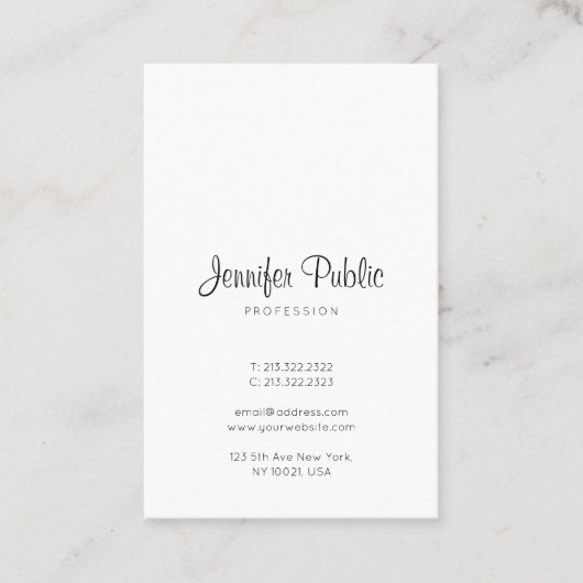 Moderne Elegant Calligraded Script Clean Plain Visitekaartje (Voorkant)