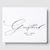 Moderne Elegant Calligraphie Mariage livre d'hôtes (Recto)