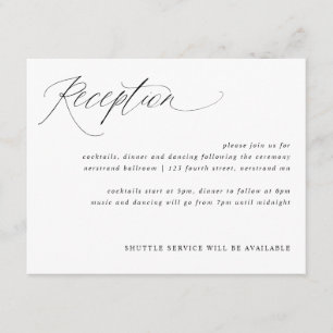Moderne Elegant Calligraphy Wedding Reception Kaar Informatiekaartje