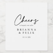 Moderne Elegant Cheveux Mariage Étiquettes de vin (Étiquettes simples)