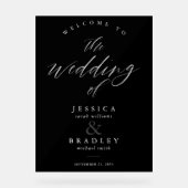 Moderne Elegant Chic Calligraphie Mariage Accueil (Recto)