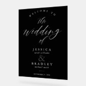 Moderne Elegant Chic Calligraphie Mariage Accueil (Angle)