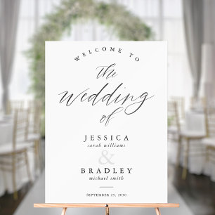 Moderne Elegant Chic Calligraphie Mariage Accueil
