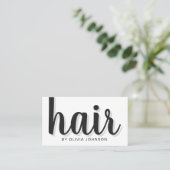 Moderne Elegant Chic Hair Stylist Carte de visite (Debout devant)