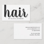 Moderne Elegant Chic Hair Stylist Carte de visite (Devant / Derrière)