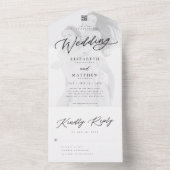 Moderne Elegant Chic Simple QR Code Weduwfoto All In One Uitnodiging (Binnen)