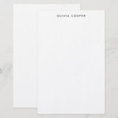 Moderne élégant classique noir papeterie personnel (Devant / Derrière)