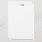 Moderne élégant classique noir papeterie personnel (Devant / Derrière)