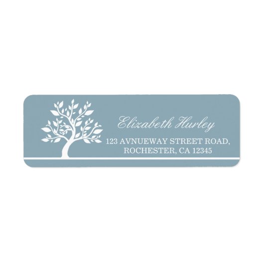 Moderne Elegant Classy Tree Address Label Sjablone (Voorkant)