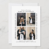 Moderne Elégant Collage Graduation Invitation (Dos)