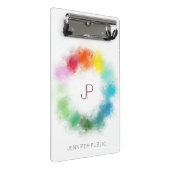 Moderne Elegant Colorful Monogrammed Sjabloon Mini Klembord (Schuin)