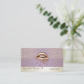 Moderne elegant, Confetti, metaaldruppelaar Visitekaartje (Staand voorkant)