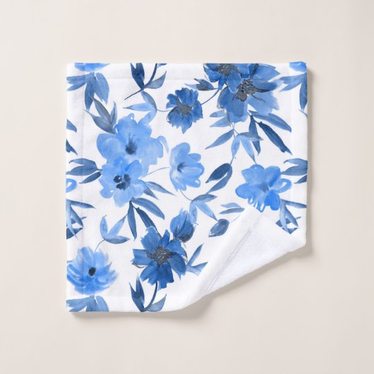 Moderne Elegant Cornflower Blue Navy (Gant de toilette)