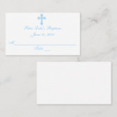 Moderne Elégant Cross Bapstism Siège Place Cartes (Devant / Derrière)