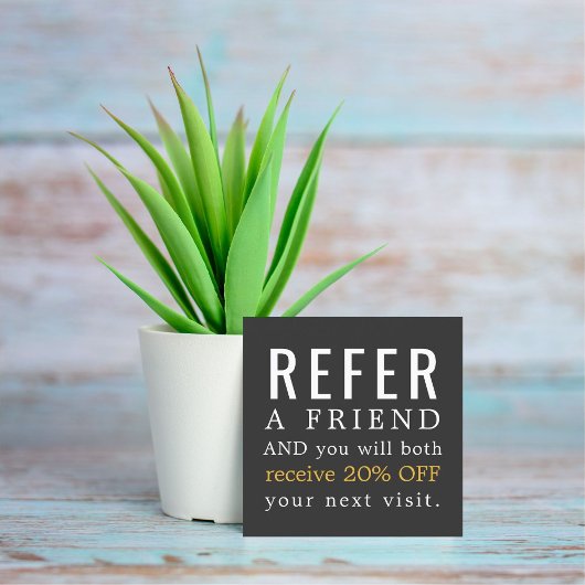 Moderne Elegant Dark Beauty Salon verwijzingsKaart Aanbevelingskaartje