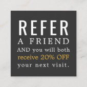 Moderne Elegant Dark Beauty Salon verwijzingsKaart Aanbevelingskaartje (Voorkant)