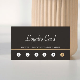 Moderne Elegant Dark Faux Gold Line Loyalty Kaart