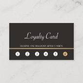 Moderne Elegant Dark Faux Gold Line Loyalty Kaart (Voorkant)