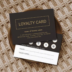 Moderne Elegant Dark Faux Gold Loyalty-Kaart Klantenkaartje