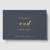 Moderne Elegant Dark Navy et Mariage d'or (Recto)