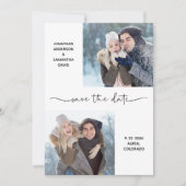 Moderne Elegant de Foto Collage van het Manuscript Save The Date (Voorkant)