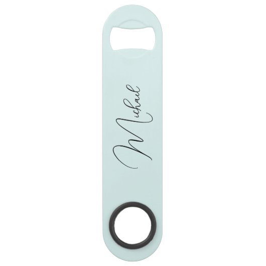 Moderne Elégant Design tendance Monogram Aqua Blue (Dos)