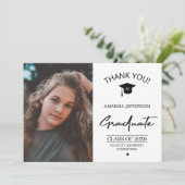 Moderne élégant diplôme photo diplômé merci (Debout devant)