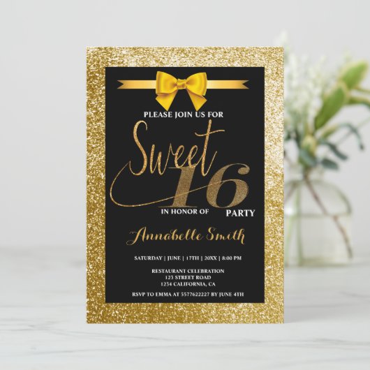 Moderne élégant doux 16 invitation (Debout devant)