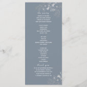 Moderne Elégant Dusty Blue Wedding Programme (Dos)