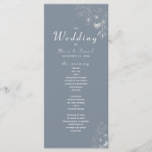 Moderne Elégant Dusty Blue Wedding Programme (Devant)