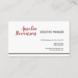 Moderne Elegant eigendhedendaags Gewoon rood grijs Visitekaartje