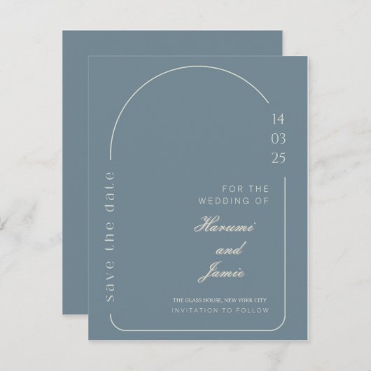 Moderne Élégant Enregistrer la carte Mariage Date (Devant / Derrière)