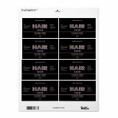 Moderne élégant étiquette sérique de cheveux simpl (Feuille entière)