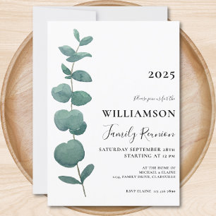 Moderne Elegant Eucalyptus Family Reunion Kaart