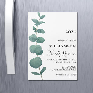 Moderne Elegant Eucalyptus Family Reunion Magnetische Uitnodiging