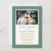 Moderne Elegant Eucalyptus Green Gold Wedding Kaart (Voorkant)