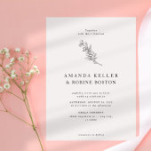 Moderne Élégant Faire-part de mariage Fleur simple